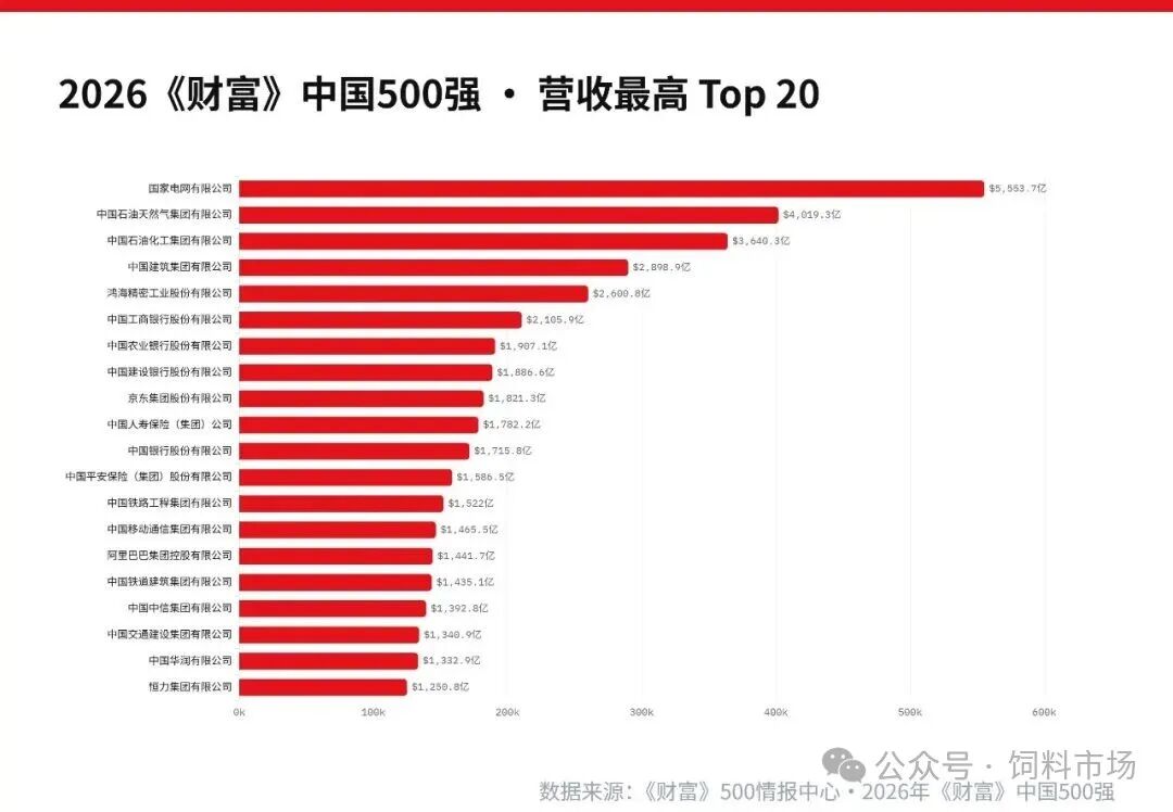 2026《财富》中国500强 · 营收最高 Top 20